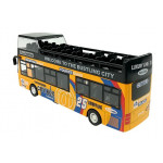 Poschodový autobus 1:32 zvuky, otváracie dvere žltý